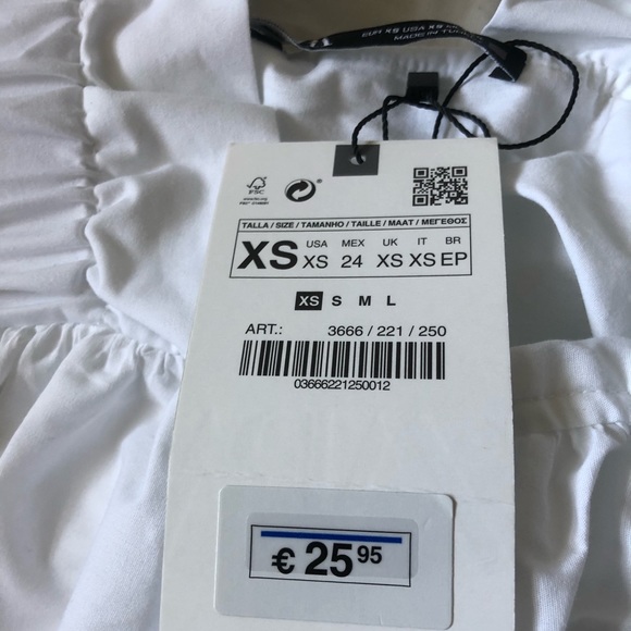 Zara - RUFFLED POPLIN TOP XS - Picture 4 of 4